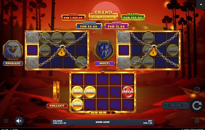 3 Apex Treasures – Hold & Win paleidimas su vilko lenta